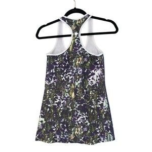 Lululemon Cool Purple Floral Sport Tank Top Racer back Sz 2/4, EUC